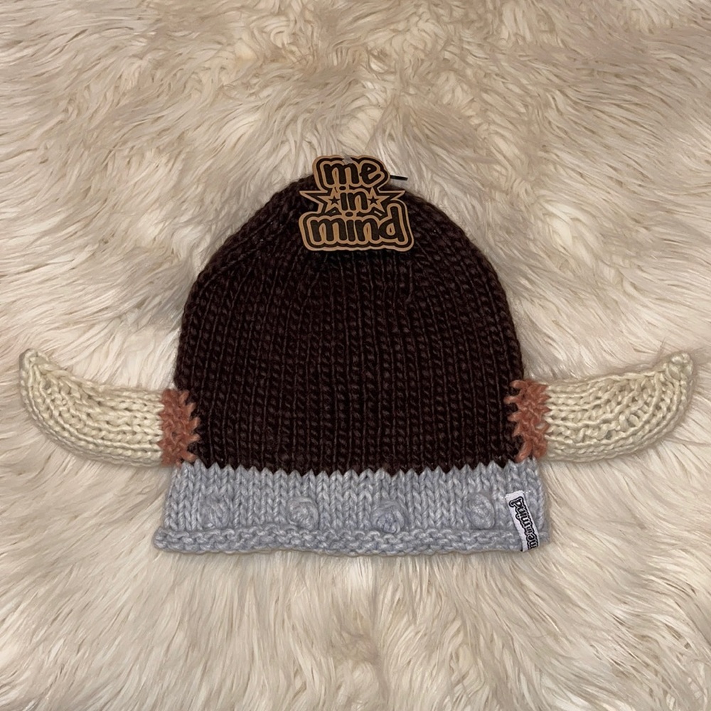 Knitted Viking Beanie with horns